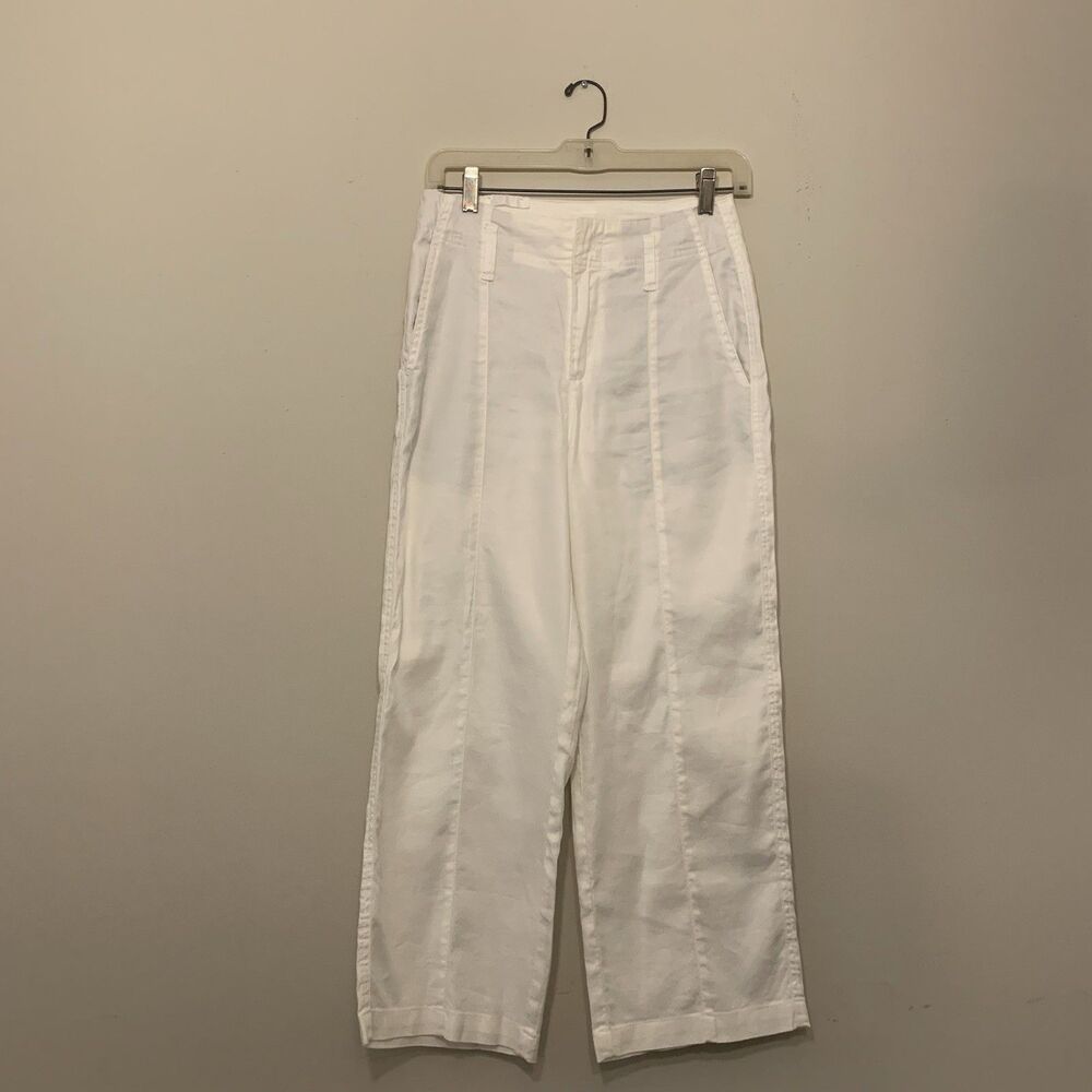 Level 99 Linen Blend Pants White Y2K Coastal Beach Relaxed NWT - Size 24
